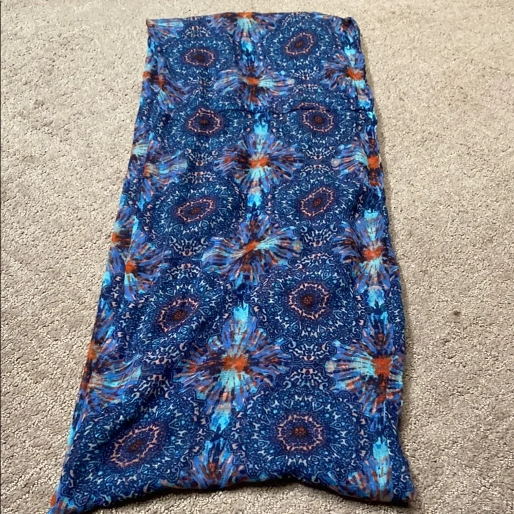 Blue and Orange Infinity Scarf with a Whimsical Design Spring Fall